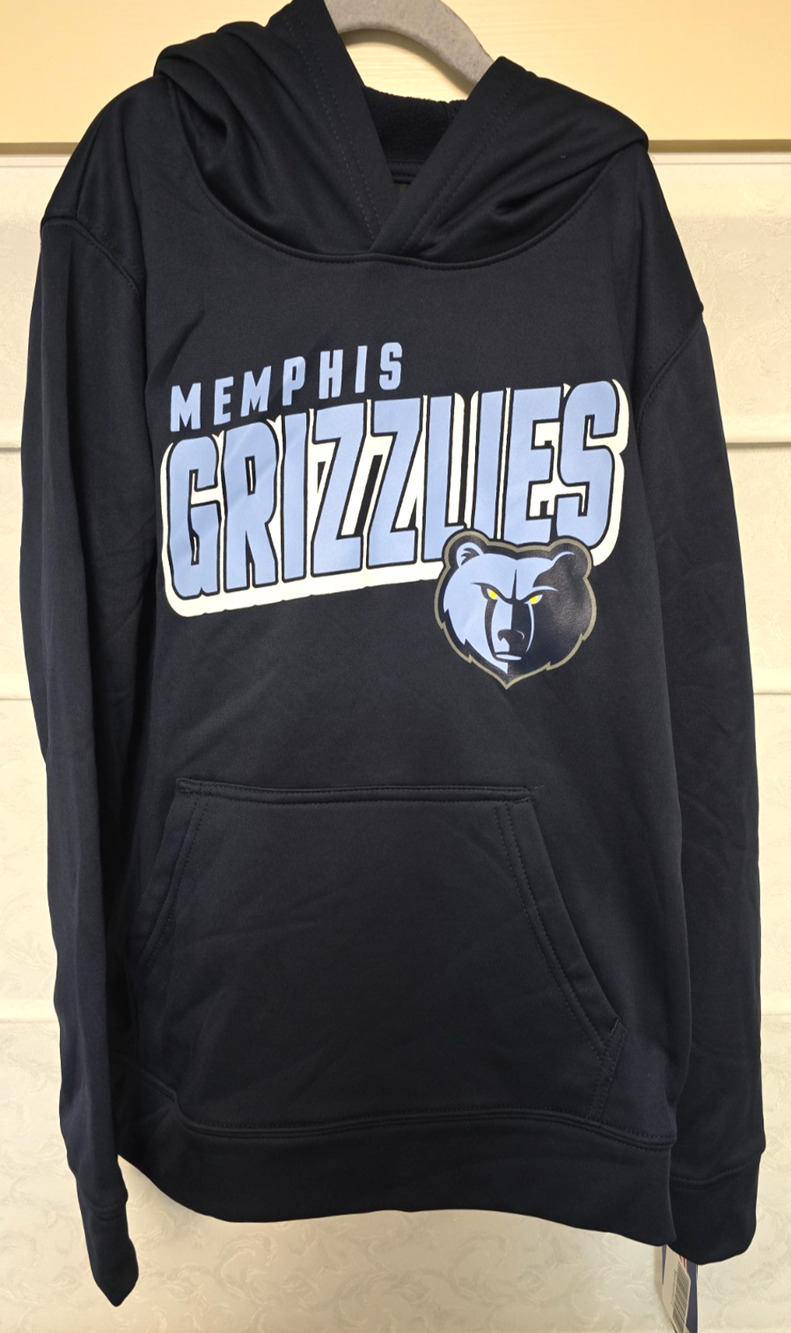Memphis Grizzlies Hoodie Youth Medium 10/12 Navy Blue NBA Sweatshirt NWT